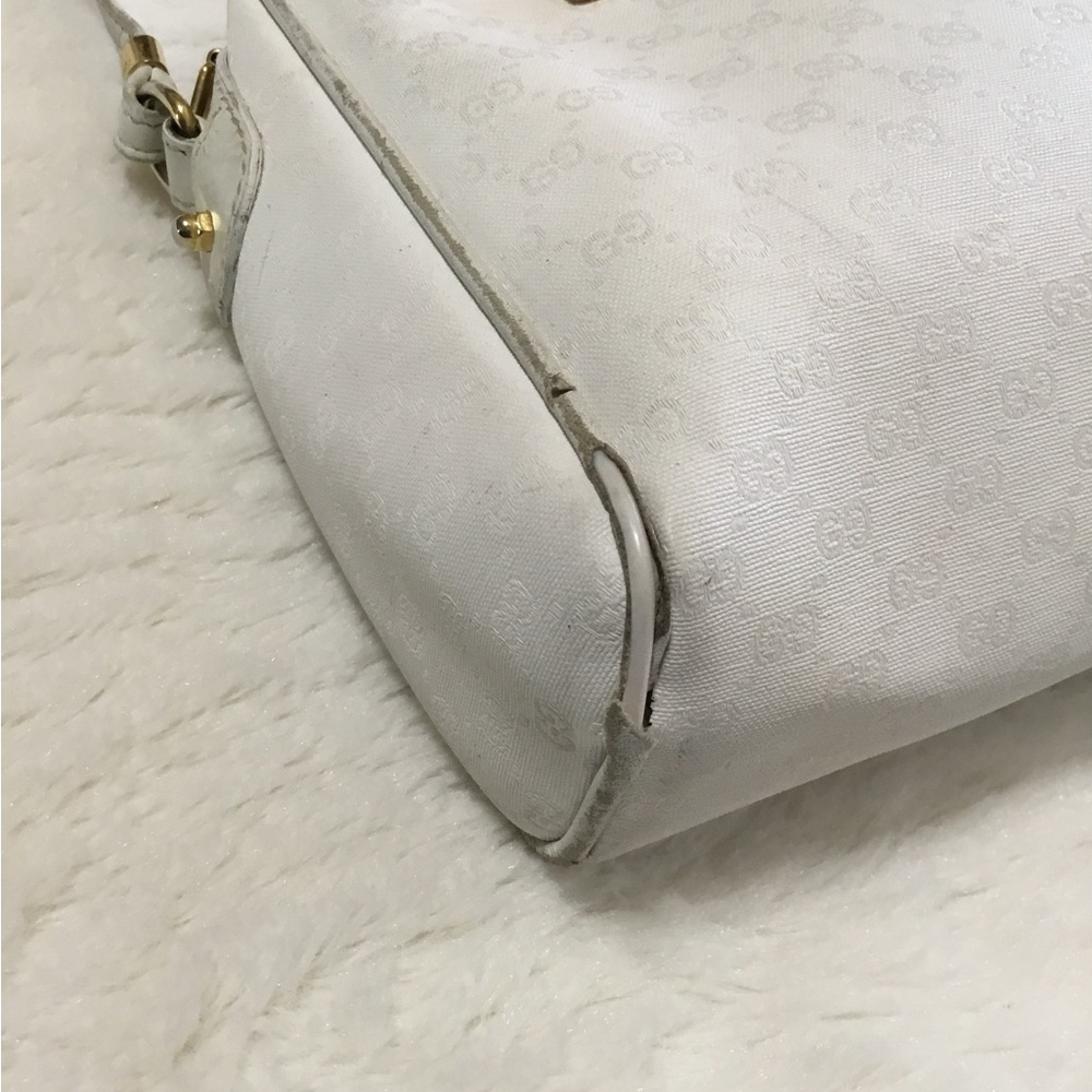 GUCCI Shoulder Bag Leather White Authentic AS IS - Picture 6 of 16